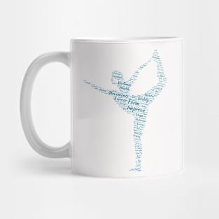 Fitness Exercise in Form Silhouette Shape Text Word Cloud Mug